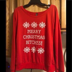 Christmas Top with cute saying .